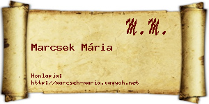 Marcsek Mária névjegykártya